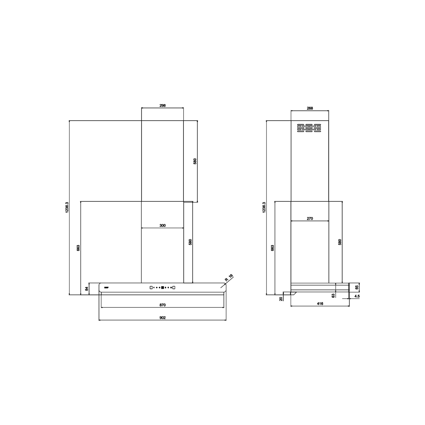 BRANDO 90 DC - Wall Mounted Kitchen Chimney