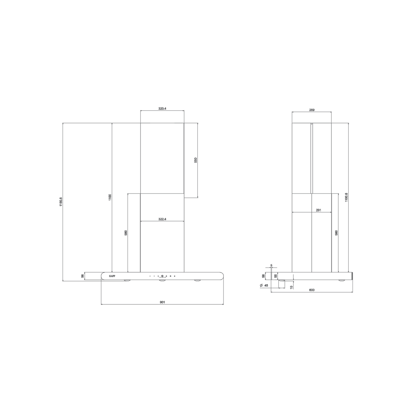 CANARY 90 DC (IS) - Island Chimney with Smart Auto Clean Technology