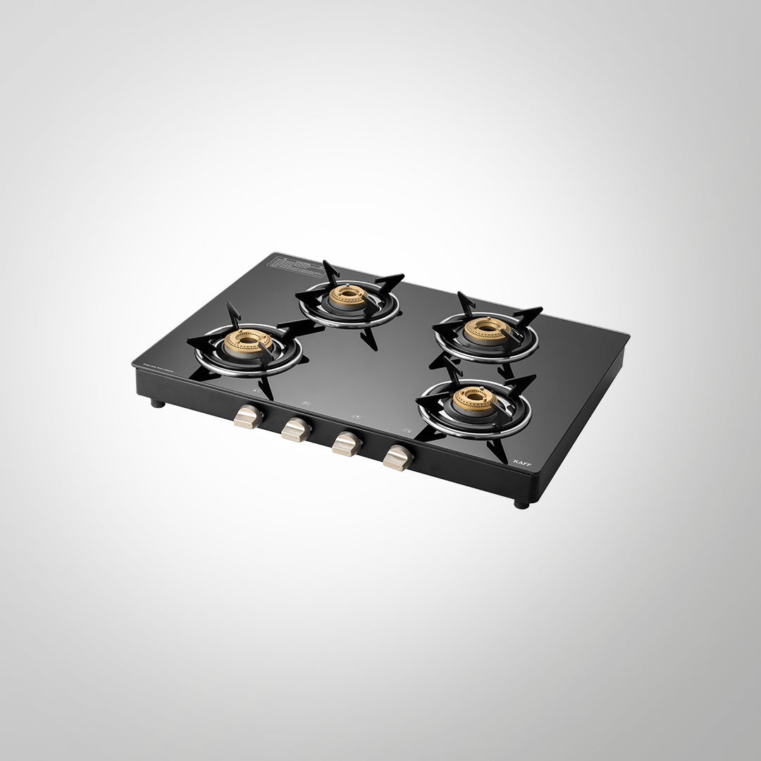 CTE694B- High Efficiency Brass Burners Cooktop with Manual Ignition, 4 Burners- 2 Big, 2 Small