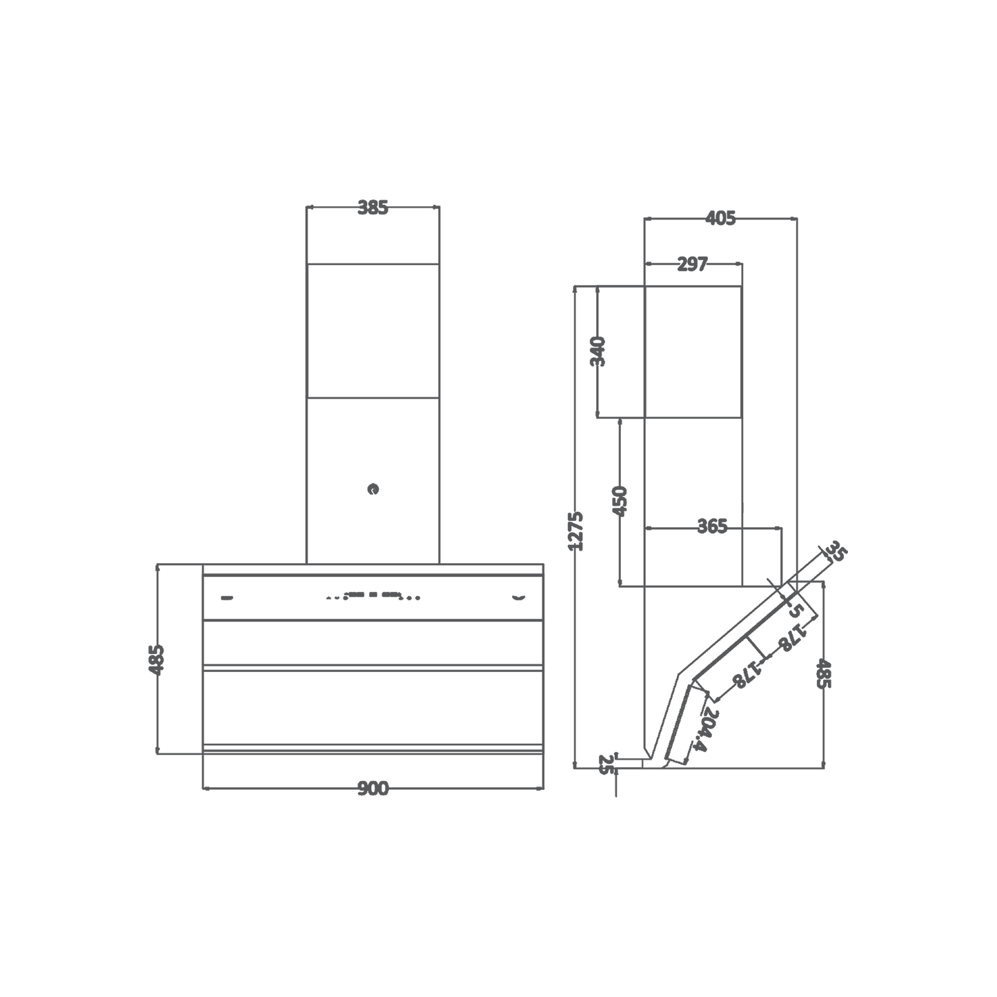 FALCON DX 90 - Energy Saving Chimney with Frosted LED Lights