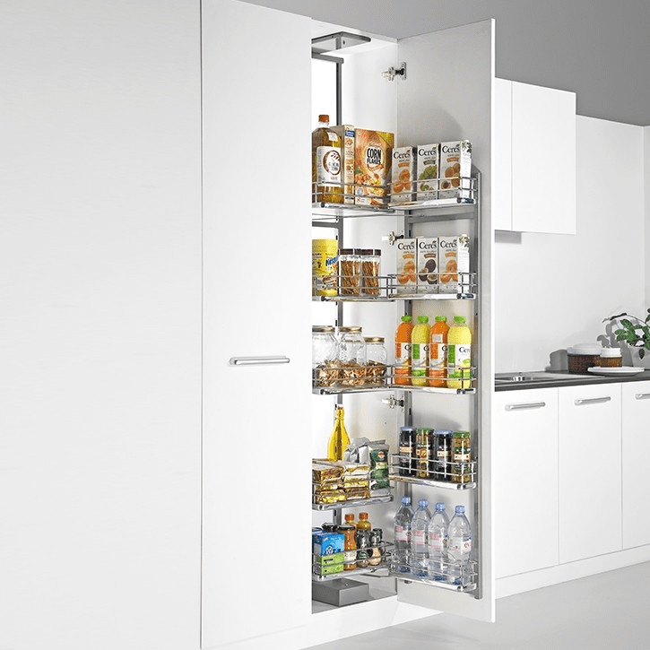 Tall Pantry Single with Wire Base Baskets (Cabinet Width : 450 mm Outer) ATP45SFW + ATP45WB
