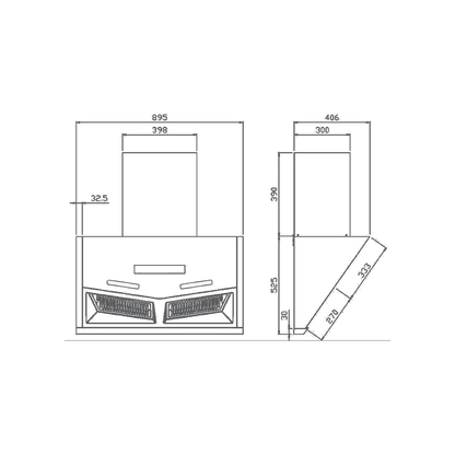 AIRFRAME SM DHC 90 - Filter-less Chimney with Smoke Sensor