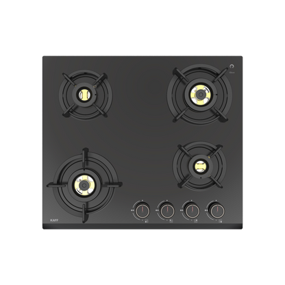 ASF 604- Built-In Hob, 4 Full Brass High Efficiency Burners with full FFD, Auto Electric Ignition