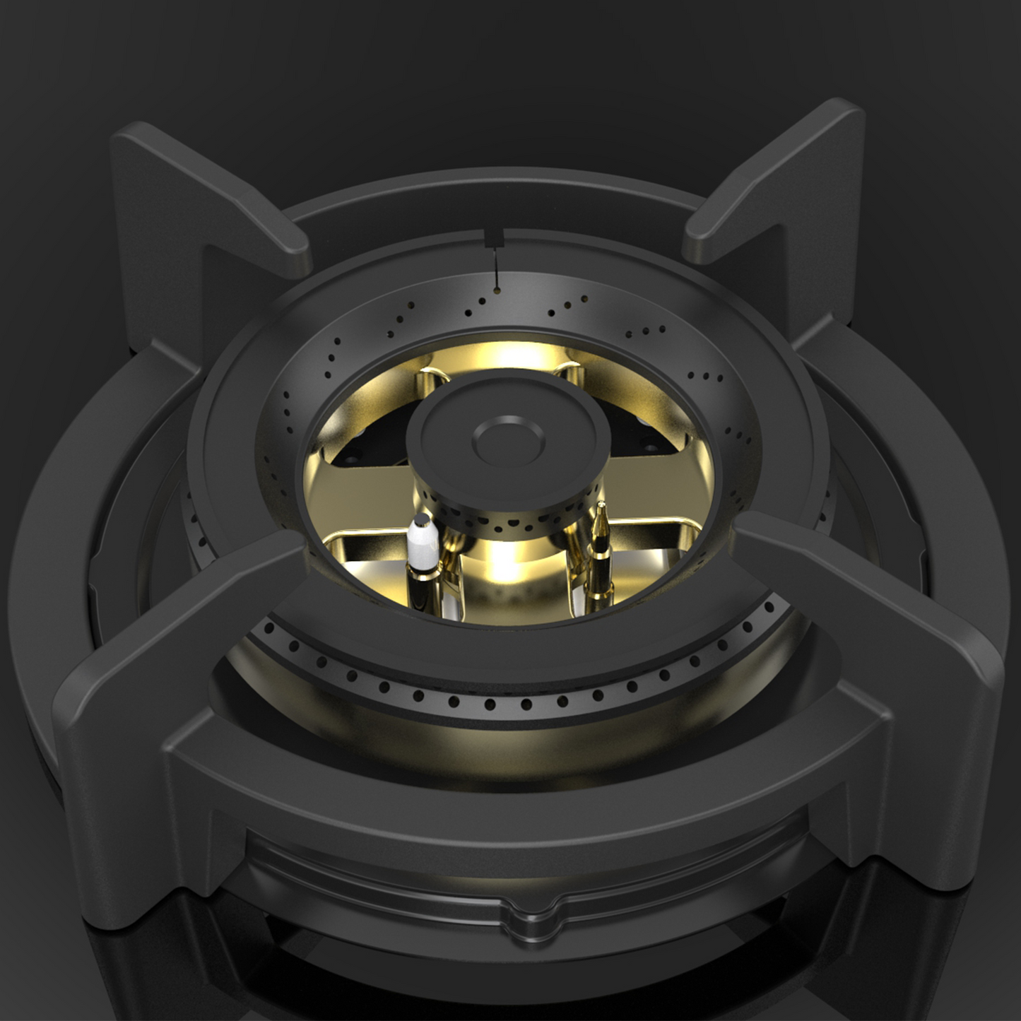 ASF 604- Built-In Hob, 4 Full Brass High Efficiency Burners with full FFD, Auto Electric Ignition