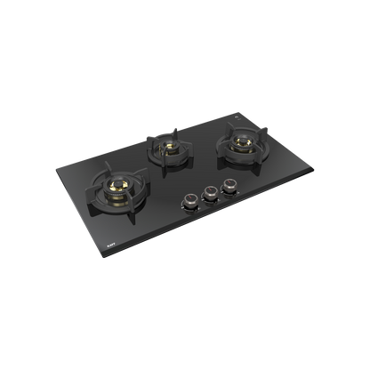 ASF 783- Built-In Hob for Kitchen, 3 Full Brass High Efficiency Burners & FFD, Auto Electric Ignition