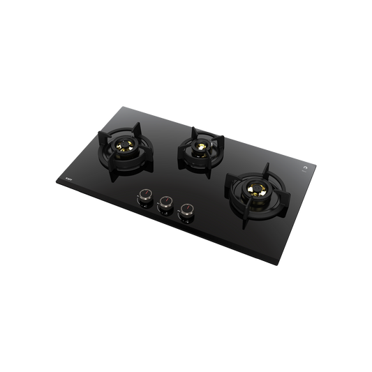ASF 783- Built-In Hob for Kitchen, 3 Full Brass High Efficiency Burners & FFD, Auto Electric Ignition