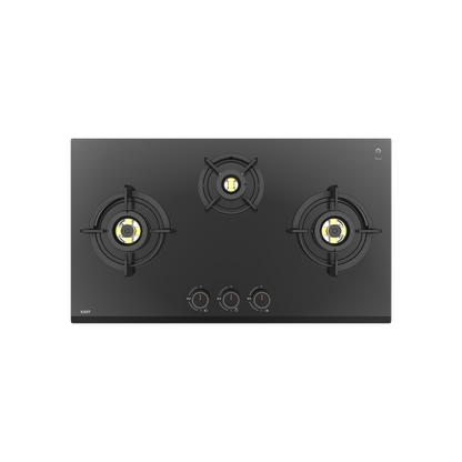 ASF 783- Built-In Hob for Kitchen, 3 Full Brass High Efficiency Burners & FFD, Auto Electric Ignition