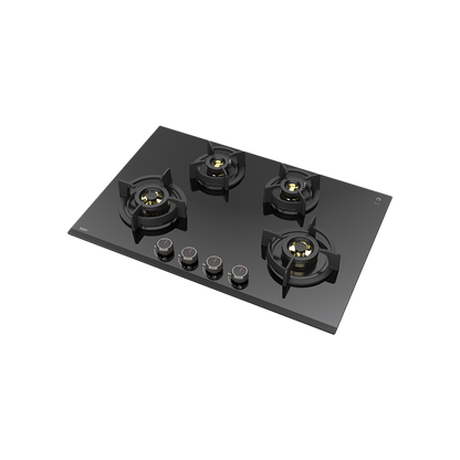 ASF 784- Built-In Hob for Kitchen, 4 Full Brass High Efficiency Burners & FFD, Auto Electric Ignition