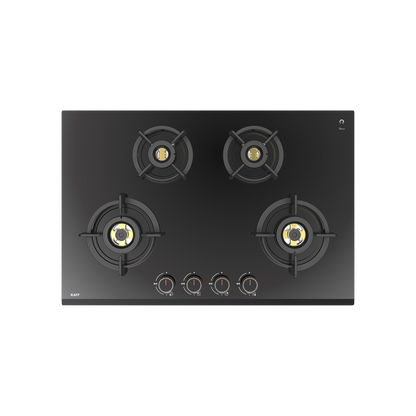 ASF 784- Built-In Hob for Kitchen, 4 Full Brass High Efficiency Burners & FFD, Auto Electric Ignition
