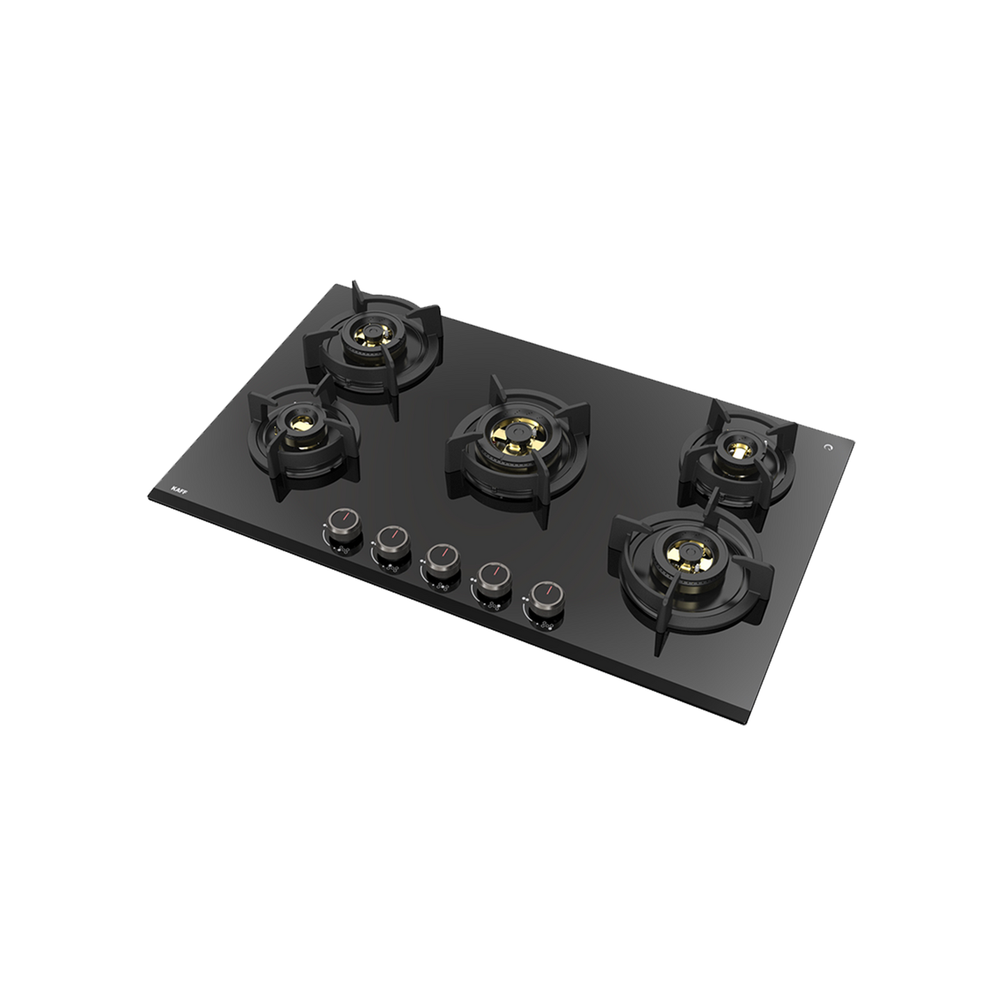 ASF 865 - 5 Burner Built-in Hob, 8mm Thick Black Tempered Glass, Flame Failure Device