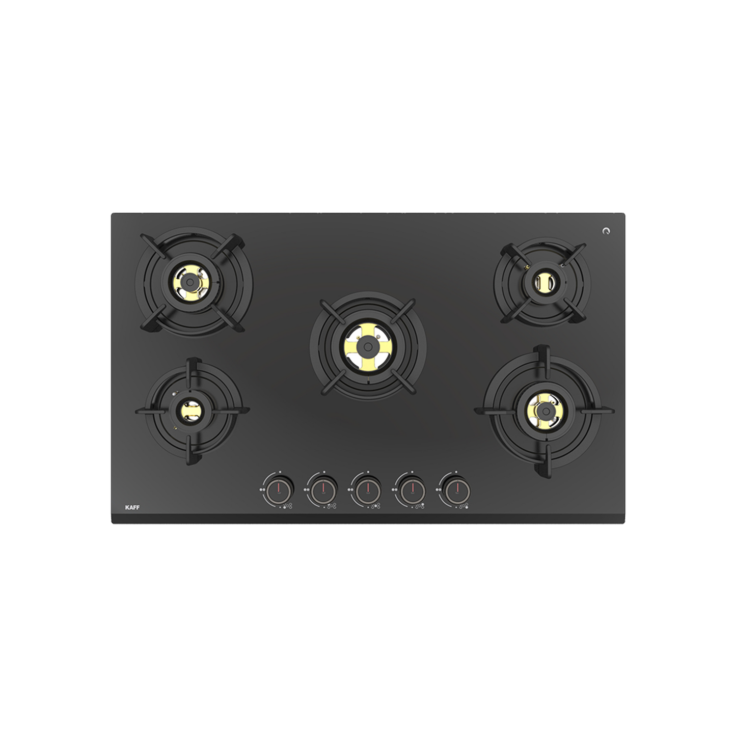 ASF 865 - 5 Burner Built-in Hob, 8mm Thick Black Tempered Glass, Flame Failure Device