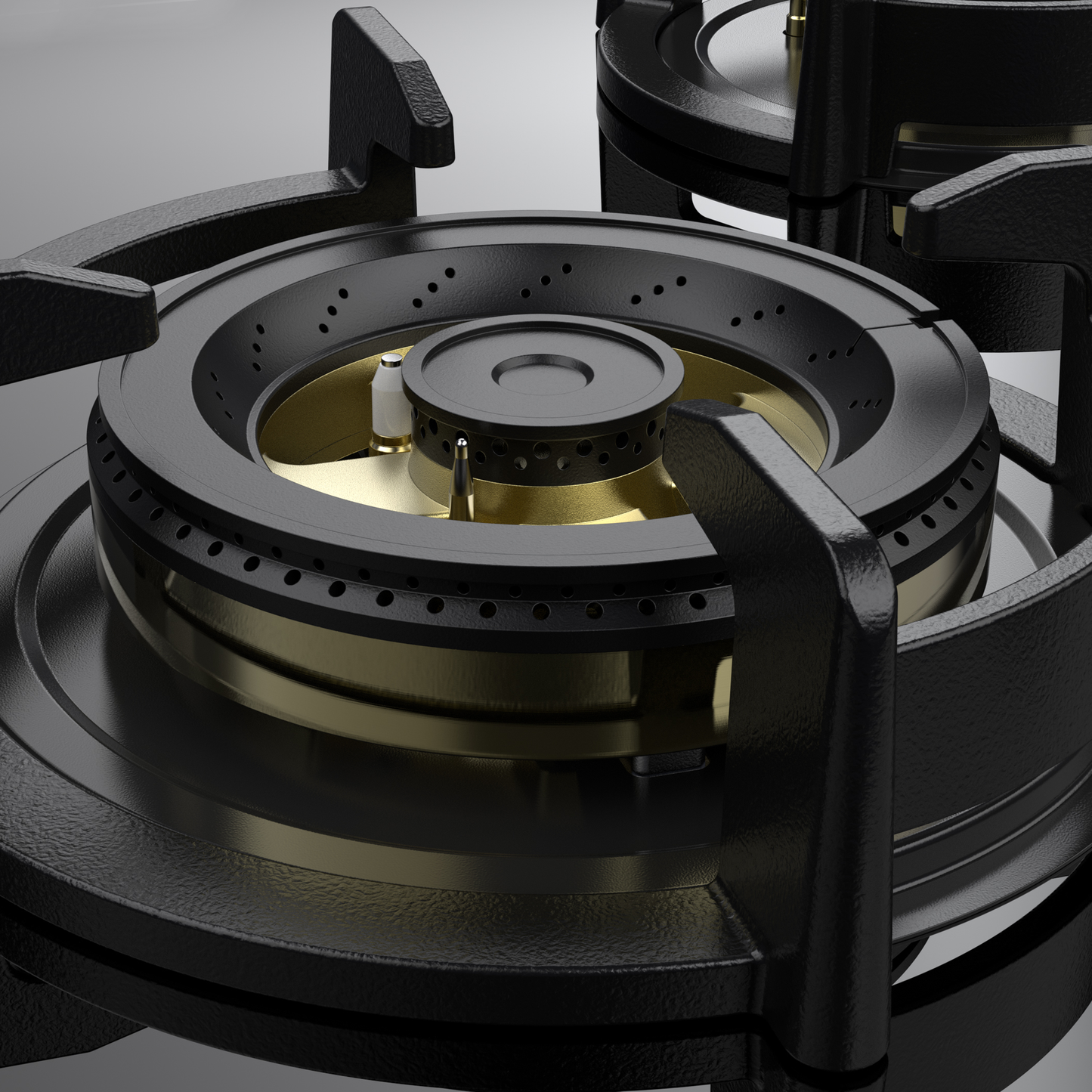 ASF 94V - 4 Burners with full FFD Built-In Hob, Heavy Duty Cast Iron Pan Support with Integrated Flame Protector