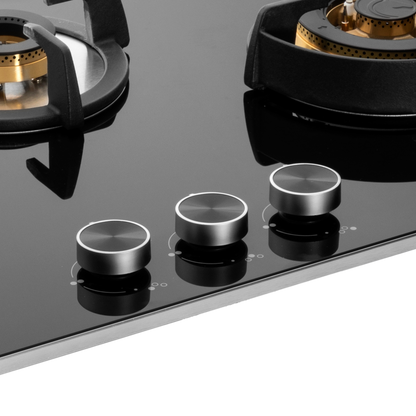 BLH 783 / BLH 783X- 3 Full Brass Burners Built in Hob, Flame Failure Device, Metal Knobs, Auto Ignition