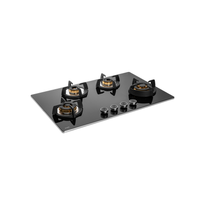 BLH 804 / BLH 804X- Built-in Hob with 4 Full Brass High Efficiency Burners, 8 mm Thick Black Tempered Glass