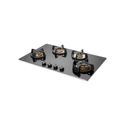 BLH 804 / BLH 804X- Built-in Hob with 4 Full Brass High Efficiency Burners, 8 mm Thick Black Tempered Glass