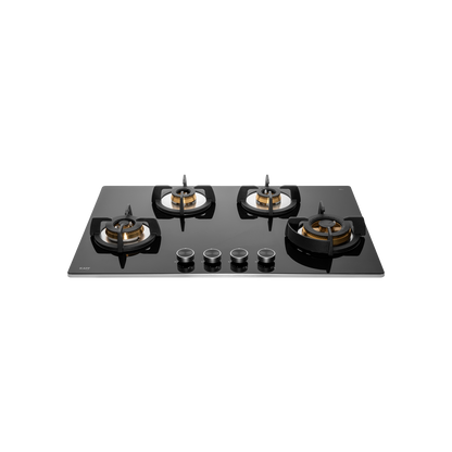 BLH 804 / BLH 804X- Built-in Hob with 4 Full Brass High Efficiency Burners, 8 mm Thick Black Tempered Glass
