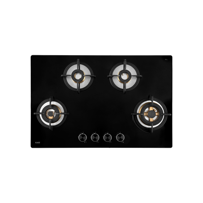 BLH-F 804 / BLH-F 804X BLK- 4 Full Brass High Efficiency Burners Built-in Hob, Heavy Duty Cast Iron Pan Support