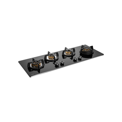 BLH F 100X BLK - 4 Full Brass Burners Built-in Hob with Flame Failure Device