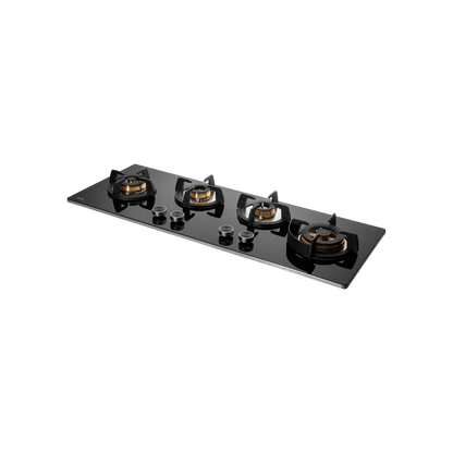 BLH F 100X BLK - 4 Full Brass Burners Built-in Hob with Flame Failure Device