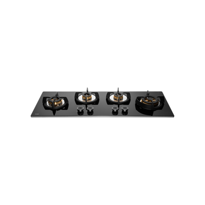 BLH F 100X BLK - 4 Full Brass Burners Built-in Hob with Flame Failure Device