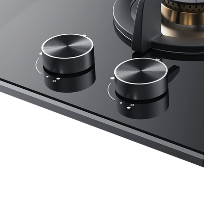 BLH F 100X BLK - 4 Full Brass Burners Built-in Hob with Flame Failure Device