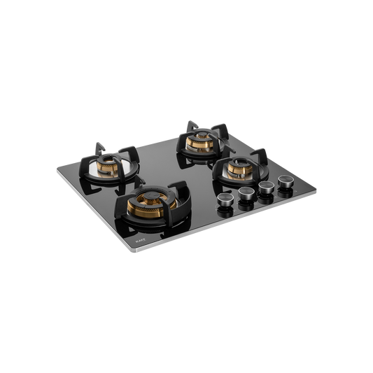BLH-F 604X- Built-in Hob, 4 Full Brass High Efficiency Burners, 8 mm Thick Black Tempered Glass
