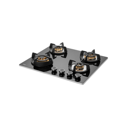 BLH-F 604X- Built-in Hob, 4 Full Brass High Efficiency Burners, 8 mm Thick Black Tempered Glass