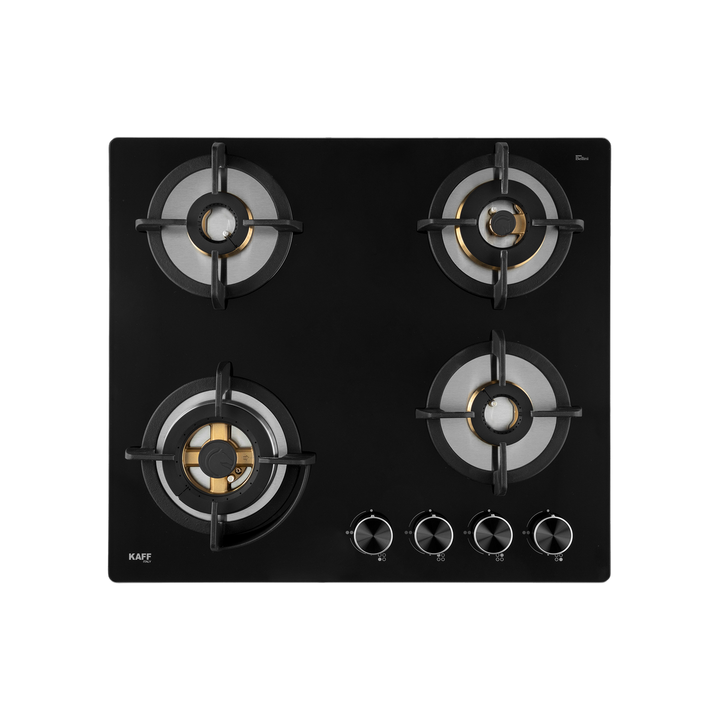 BLH-F 604X- Built-in Hob, 4 Full Brass High Efficiency Burners, 8 mm Thick Black Tempered Glass