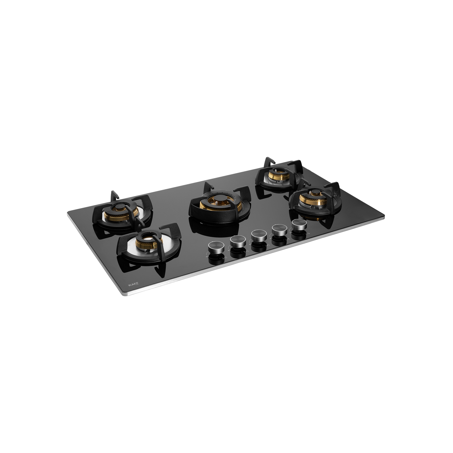 BLH-F 865X- 5 Full Brass High Efficiency Burners Built-in Hob, 8 mm Thick Black Tempered Glass