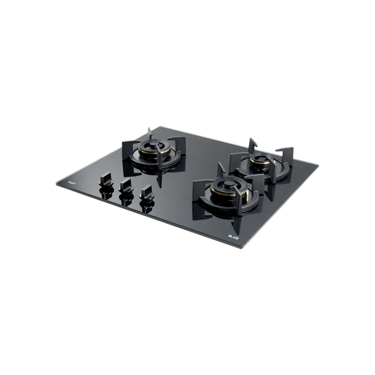3 Burner Built-in Hob with Forged Brass Burners & Auto Electric Ignition, 78 cm (BZ 603)