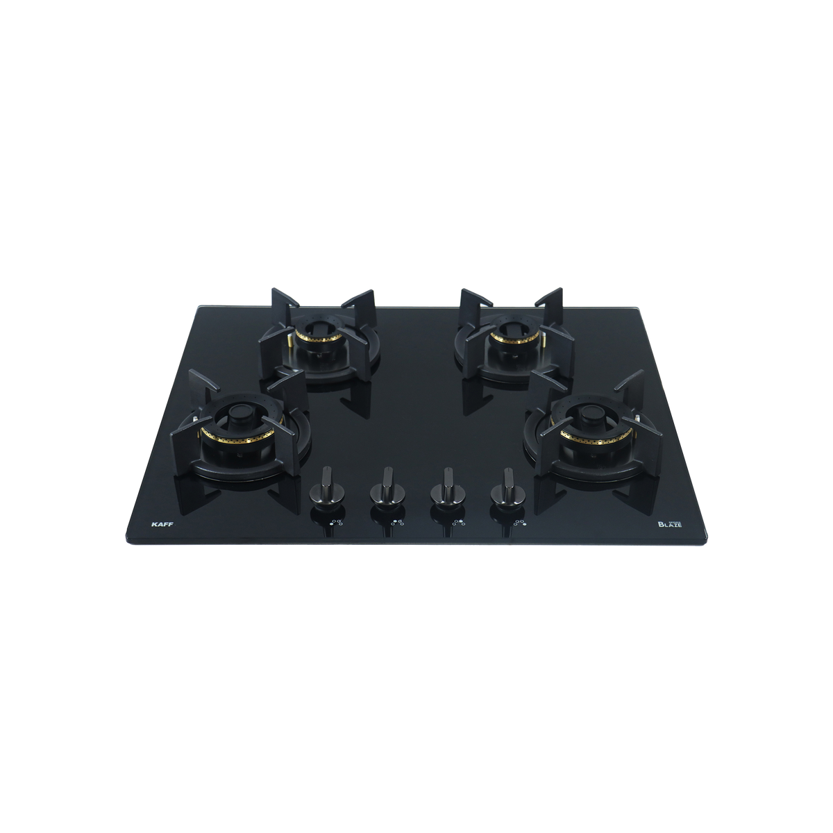 4 Burner Built-in Hob, High Efficiency Forged Brass Burners Coated in Black, Auto Electric Ignition, 65 cm (BZ 654)