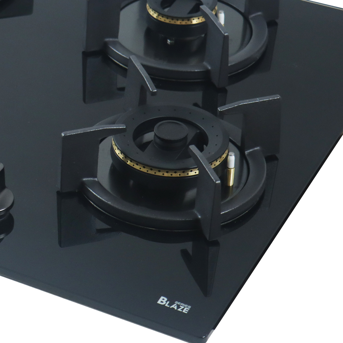 4 Burner Built-in Hob, High Efficiency Forged Brass Burners Coated in Black, Auto Electric Ignition, 65 cm (BZ 654)