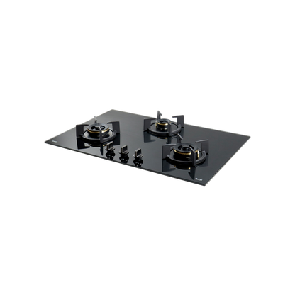 3 Burner Built-in Hob, High Efficiency Forged Brass Burners Coated in Black, Auto Electric Ignition, 78 cm (BZ 783)