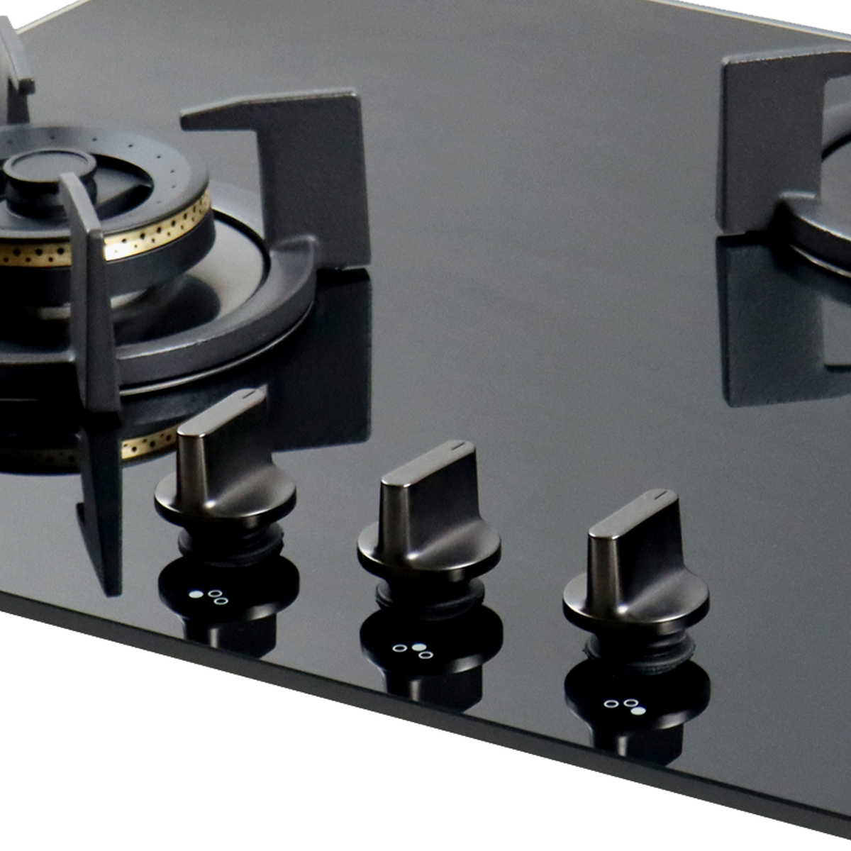 3 Burner Built-in Hob, High Efficiency Forged Brass Burners Coated in Black, Auto Electric Ignition, 78 cm (BZ 783)