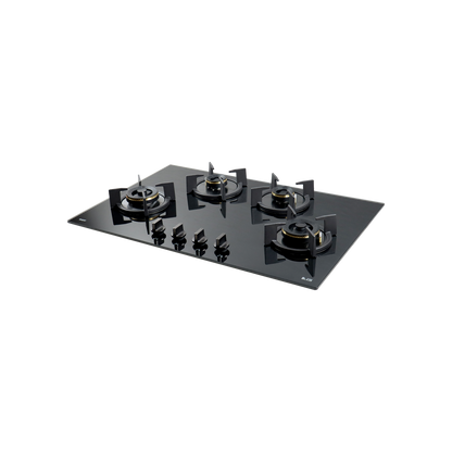 4 Burner Built-in Hob, High Efficiency Forged Brass Burners Coated in Black, Auto Electric Ignition, 78 cm (BZ 804)