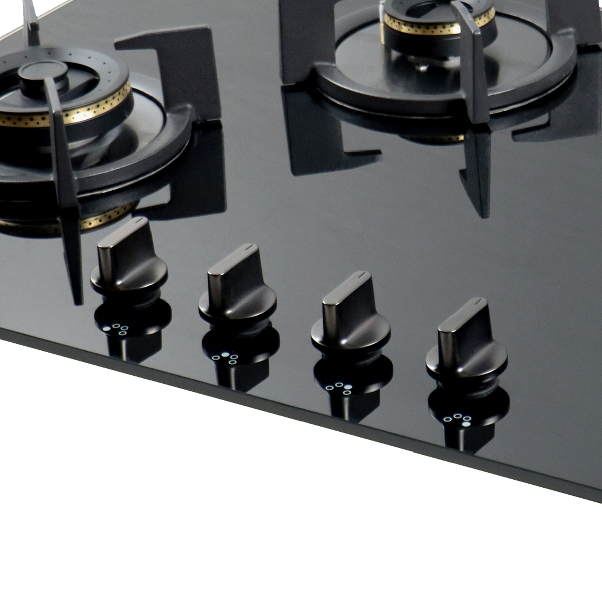 4 Burner Built-in Hob, High Efficiency Forged Brass Burners Coated in Black, Auto Electric Ignition, 78 cm (BZ 804)