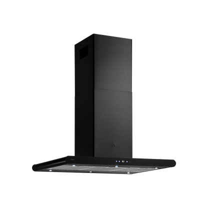 CANARY DHC BF 90 IS B - Island Chimney, Round Edges, Touch Controls with Digital Display
