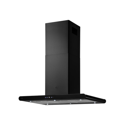 CANARY DHC BF 90 IS B - Island Chimney, Round Edges, Touch Controls with Digital Display