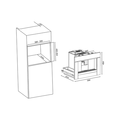 CFFBI 6 Built-in Coffee Machine, Multi Coffee Options (Espresso, Cappuccino, Latte, etc.)