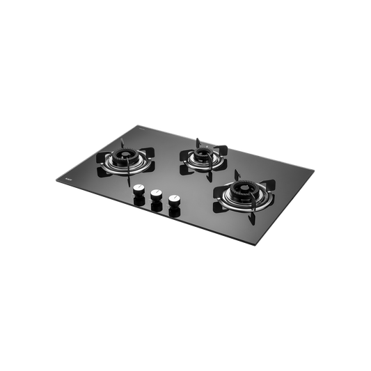 CRH 783- Built-in Hob with 3 Black Coated Tornado Style Burners, Auto Ignition