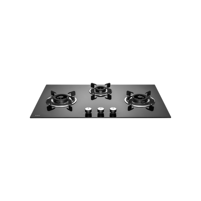 CRH 783- Built-in Hob with 3 Black Coated Tornado Style Burners, Auto Ignition