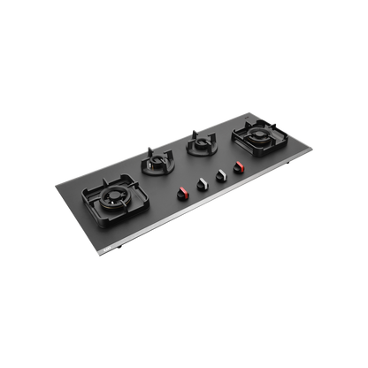 CRYSTAL NOIR 1104- 4 Burners Built-in Hob with Frosted Crystal Black Glass Finish