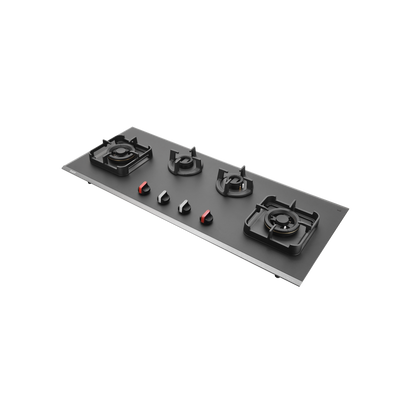 CRYSTAL NOIR 1104- 4 Burners Built-in Hob with Frosted Crystal Black Glass Finish