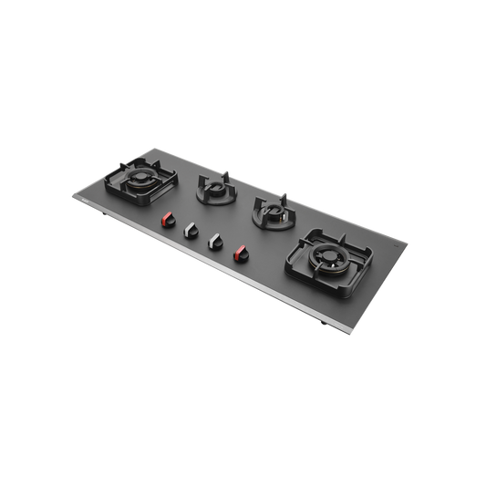 CRYSTAL NOIR 1104- 4 Burners Built-in Hob with Frosted Crystal Black Glass Finish