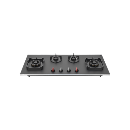 CRYSTAL NOIR 1104- 4 Burners Built-in Hob with Frosted Crystal Black Glass Finish