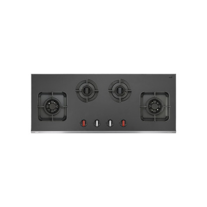 CRYSTAL NOIR 1104- 4 Burners Built-in Hob with Frosted Crystal Black Glass Finish