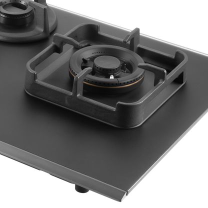 CRYSTAL NOIR 1104- 4 Burners Built-in Hob with Frosted Crystal Black Glass Finish