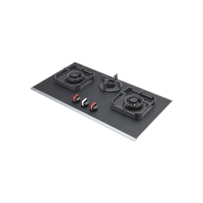 CRYSTAL NOIR 823- 3 Burners Built-in Hob with Frosted Crystal Black Glass Finish
