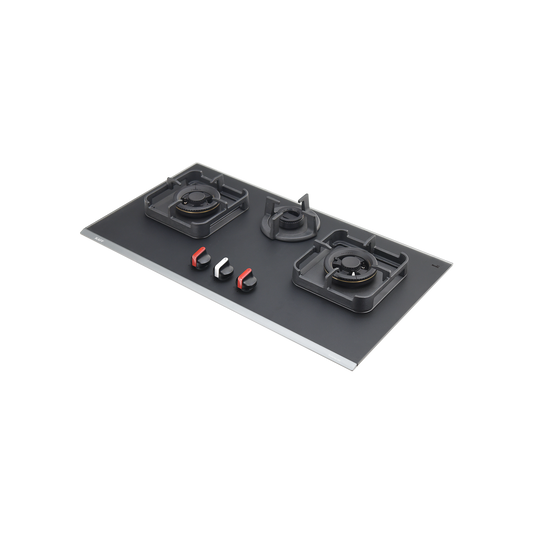 CRYSTAL NOIR 823- 3 Burners Built-in Hob with Frosted Crystal Black Glass Finish