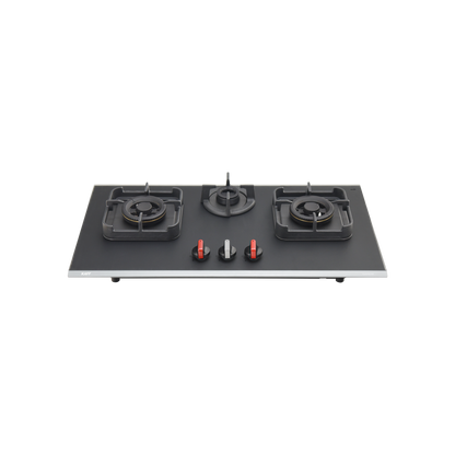 CRYSTAL NOIR 823- 3 Burners Built-in Hob with Frosted Crystal Black Glass Finish